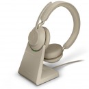 Зарядная станция и гарнитура Jabra EVOLVE2 65 Link 380A MS Stereo stand Beige