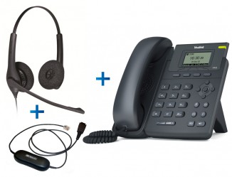 Комплект гарнитуры Jabra BIZ 1500 Duo QD и IP-телефона Yealink SIP-T19P E2